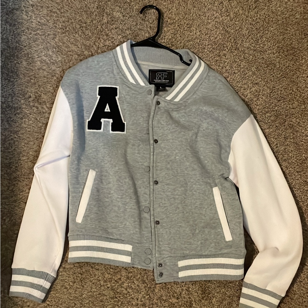 & Other Stories Kids Gray and White Varsity Jacket